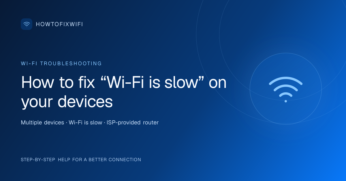How to fix “Wi-Fi is slow” on your devices